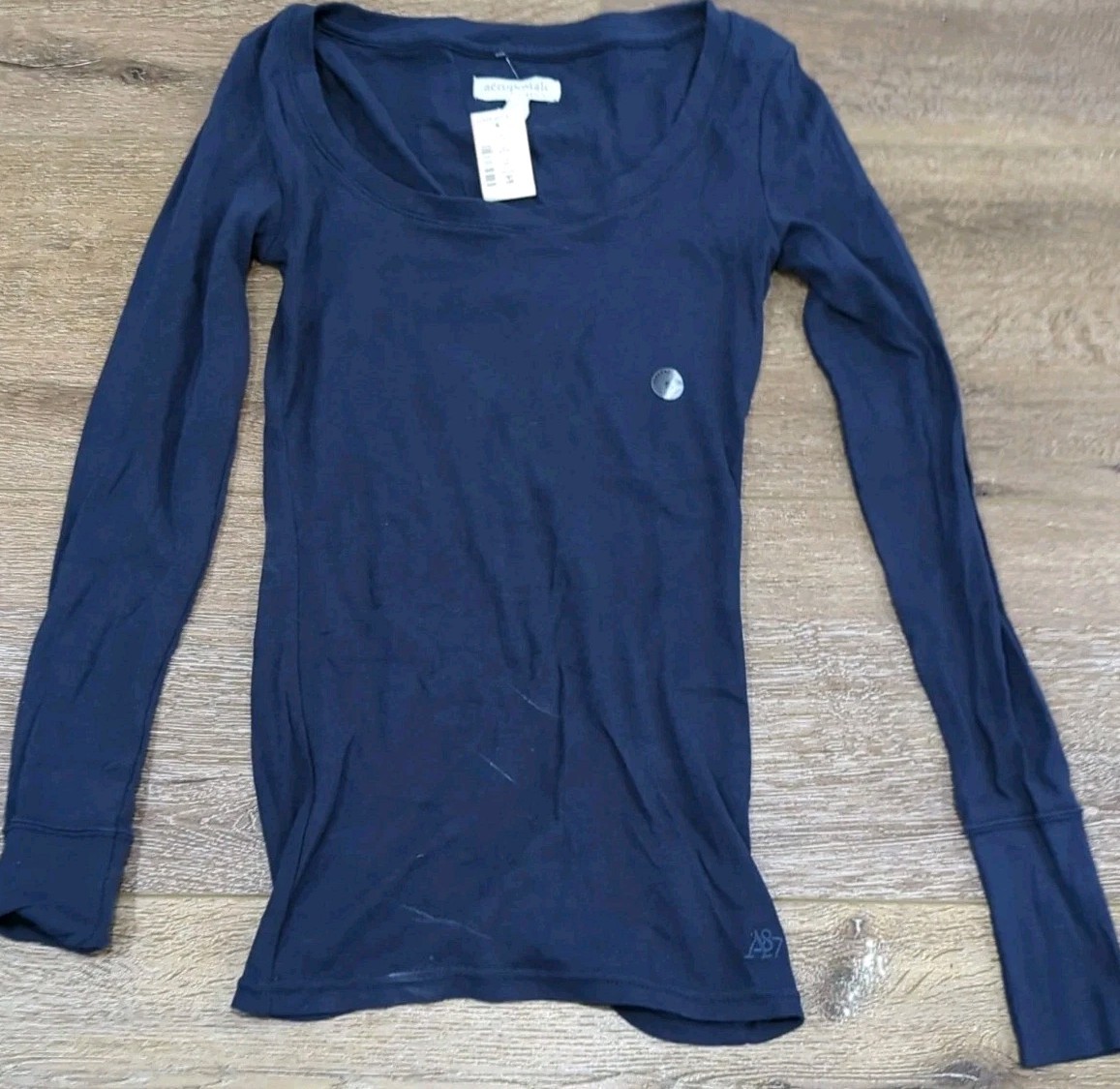 Aeropostale Stretch Women\'s Blue Long Sleeve Top Small/Petite Pullover Aeropostale Stretch Women\'s Blue Long Sleeve Top Small/Petite Pullover