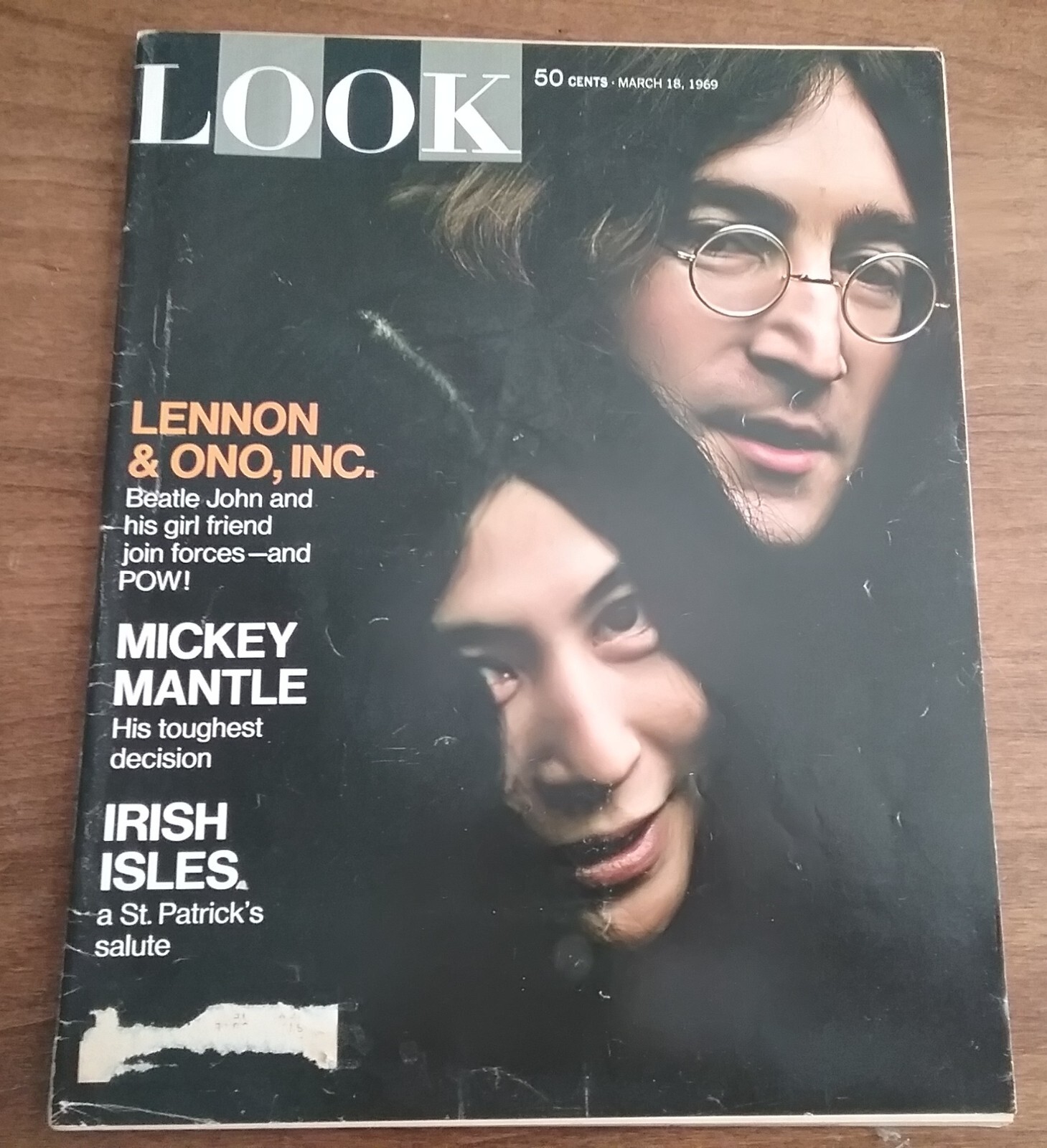 VTG Look Magazine March 18 1969 Vol 33 #6 John Lennon and Yoko Ono Mickey Mantle VTG Look Magazine March 18 1969 Vol 33 #6 John Lennon and Yoko Ono Mickey Mantle