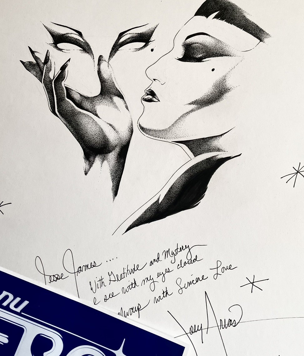 Original Joey Arias Portrait Signed GAY INTEREST Drag Queen Illustration LGBTQ