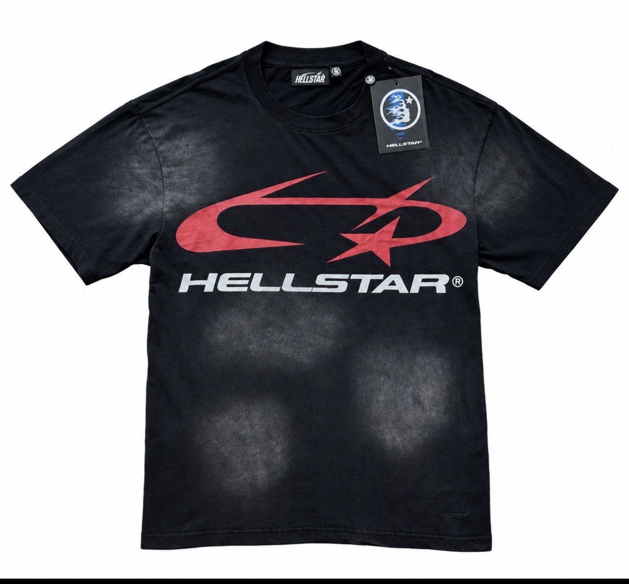 Hellstar Men’s Black Graphic Logo Crew Neck Short Sleeve T-Shirt Size Large Logo