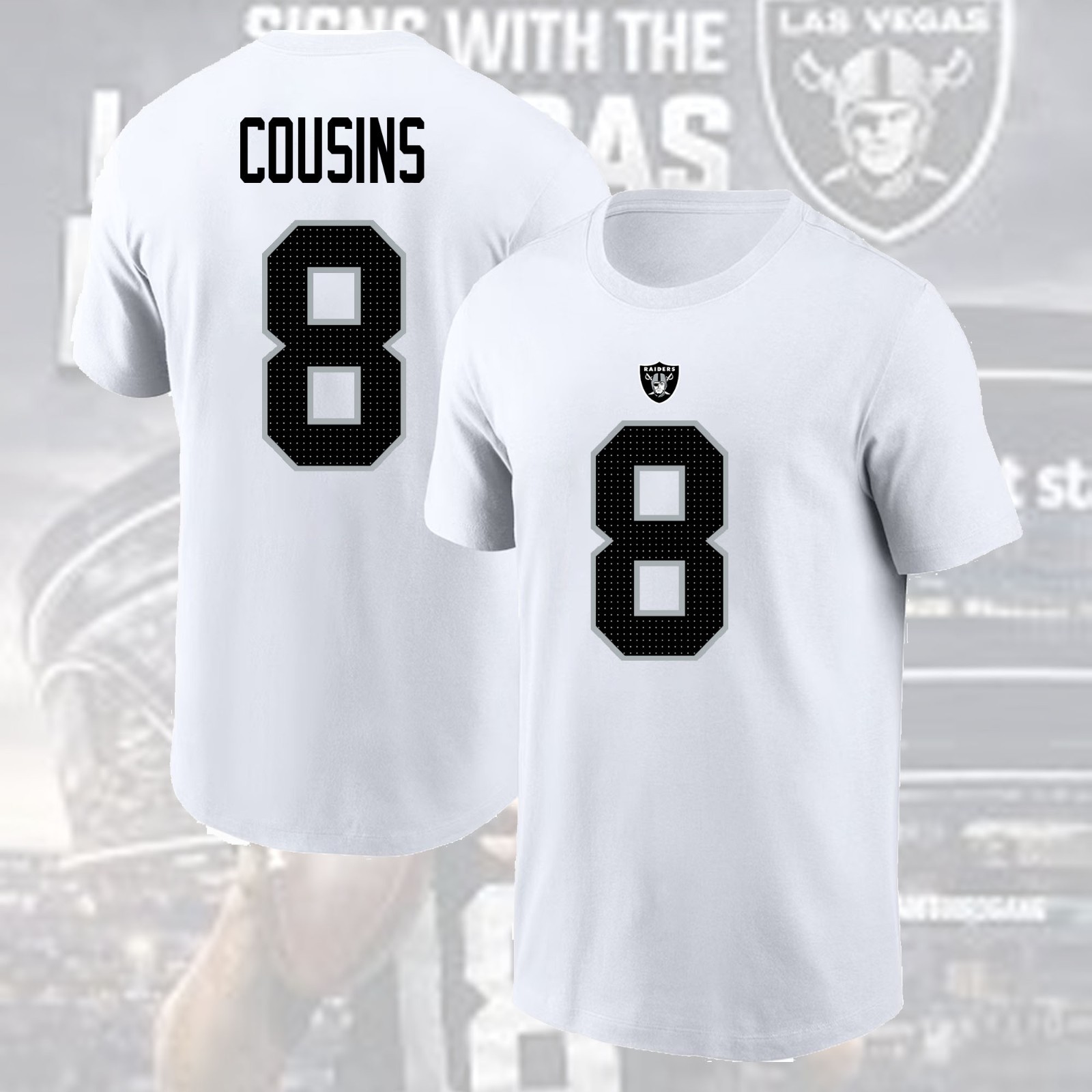 NEW ITEM Kirk Cousins #8 Las Vegas Raiders 2026 Name & Number Gift For Fans