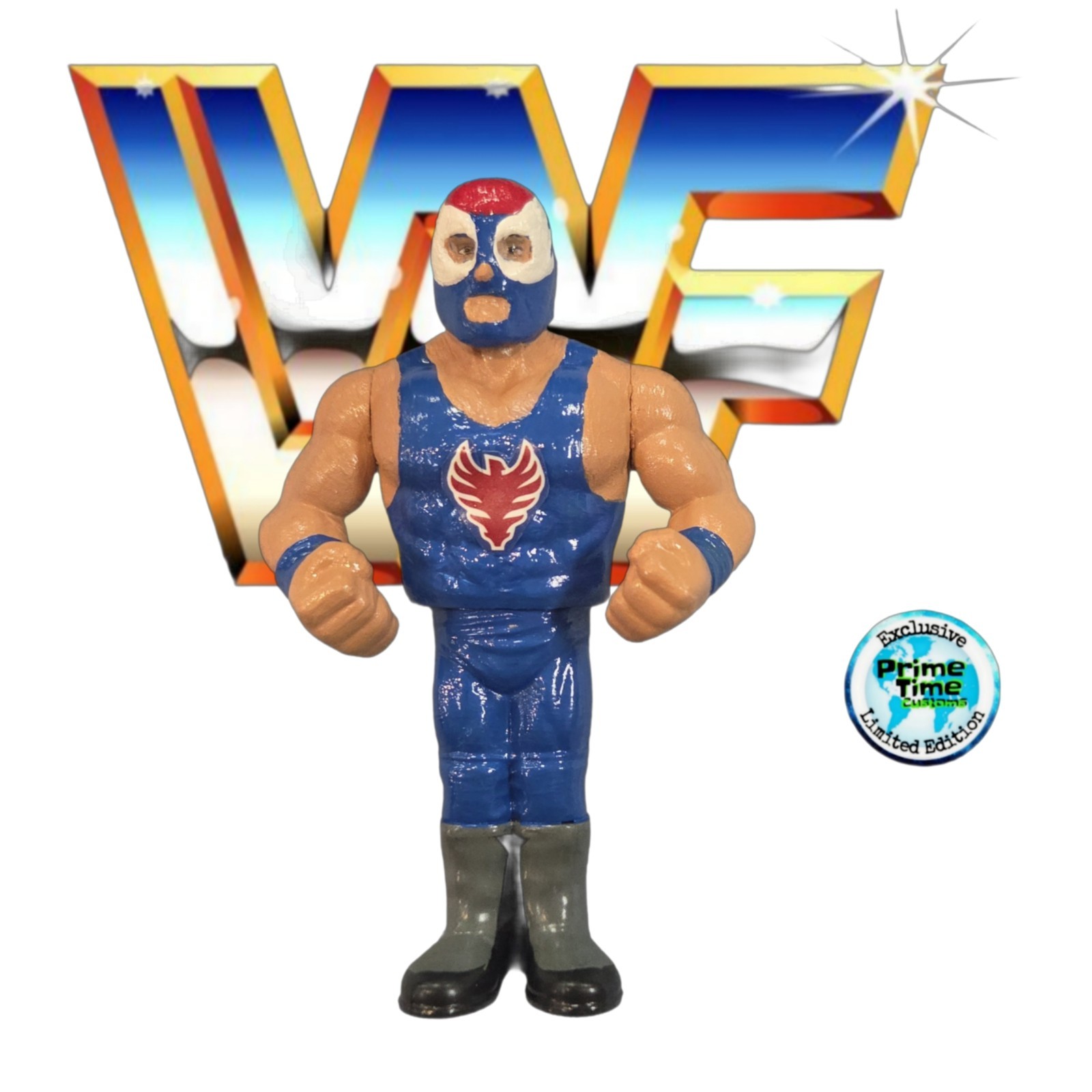 Customized Blue Blazer/Owen Hart Vintage WWF Hasbro Wrestling Figure Customized Blue Blazer/Owen Hart Vintage WWF Hasbro Wrestling Figure