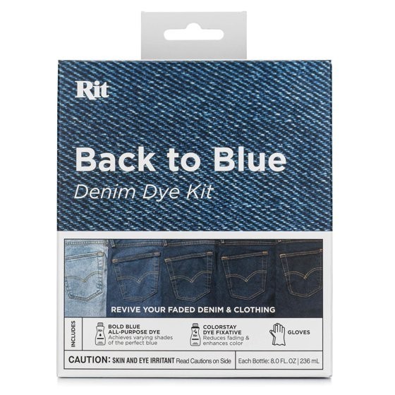 Rit Back to Blue Denim Dye Kit Restore Faded Jeans Bold Blue ColorStay Fixative Rit Back to Blue Denim Dye Kit Restore Faded Jeans Bold Blue ColorStay Fixative