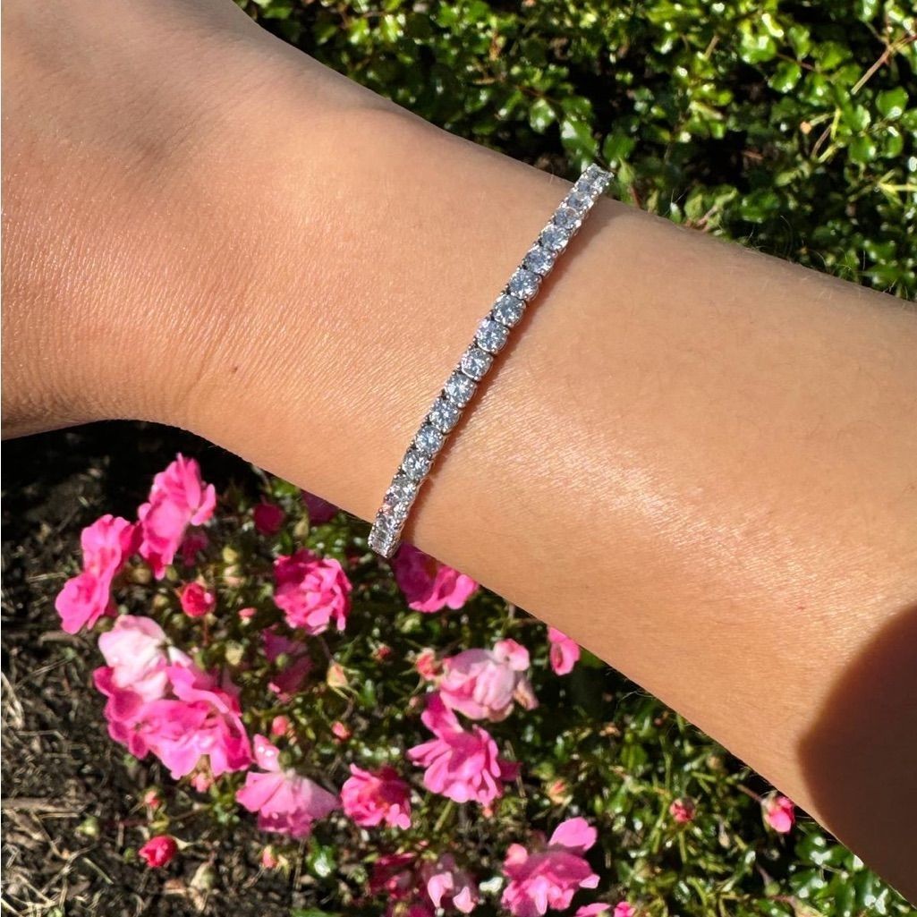 Classic 12.50CT Round Lab Grown Diamond Tennis Bracelet 14k White Gold Plated