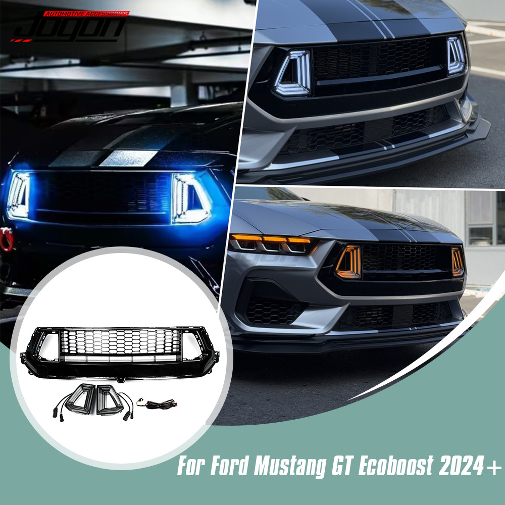 For Ford Mustang 2024+ Upper Grille w/LED Air Intake Vent S650 GT EcoBoost Jogon