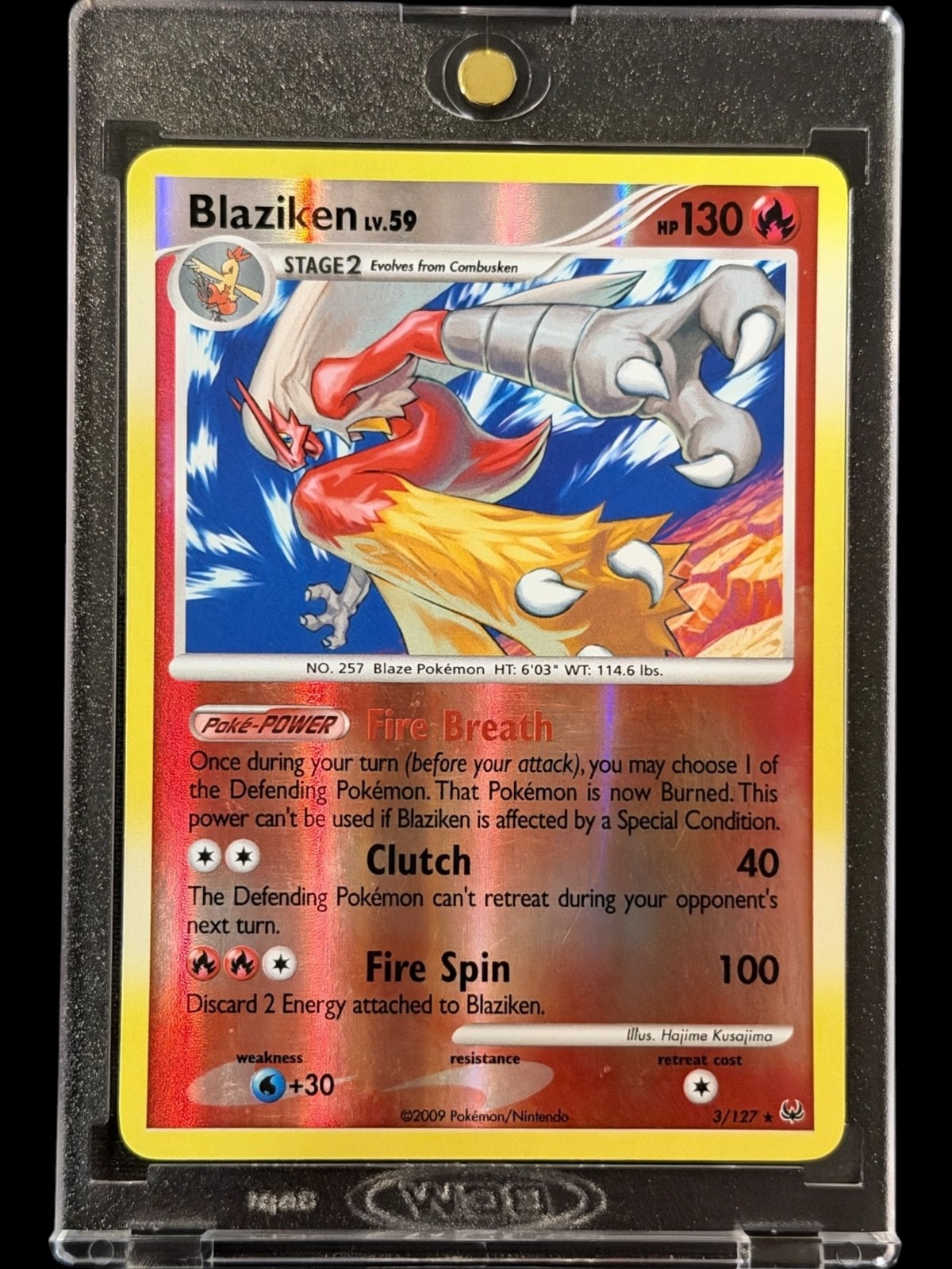Blaziken REVERSE HOLO 3/127 PLATINUM POKEMON CARD Blaziken REVERSE HOLO 3/127 PLATINUM POKEMON CARD