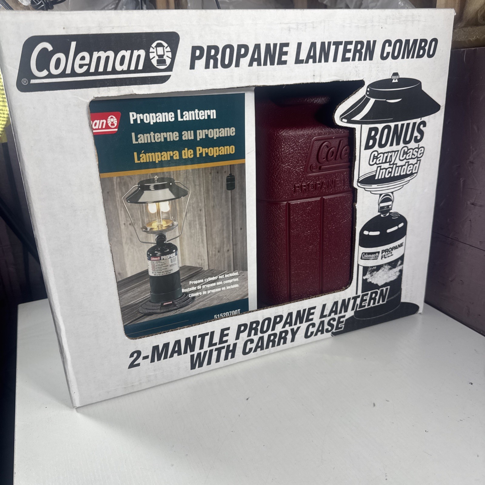 COLEMAN Mantle Propane Lantern Combo Carry Case NEW IN BOX Camping Outdoor 1982
