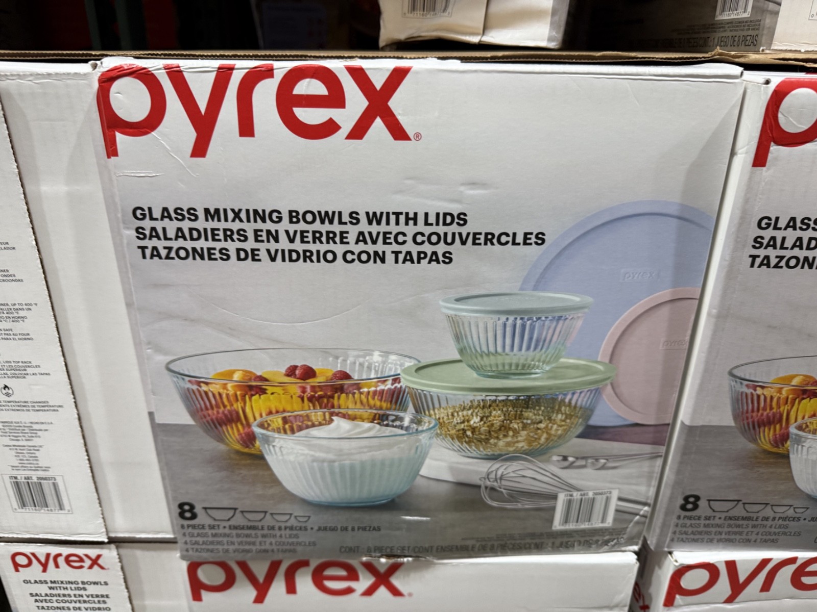 Pyrex 8-piece Glass Mixing Bowls with Lids