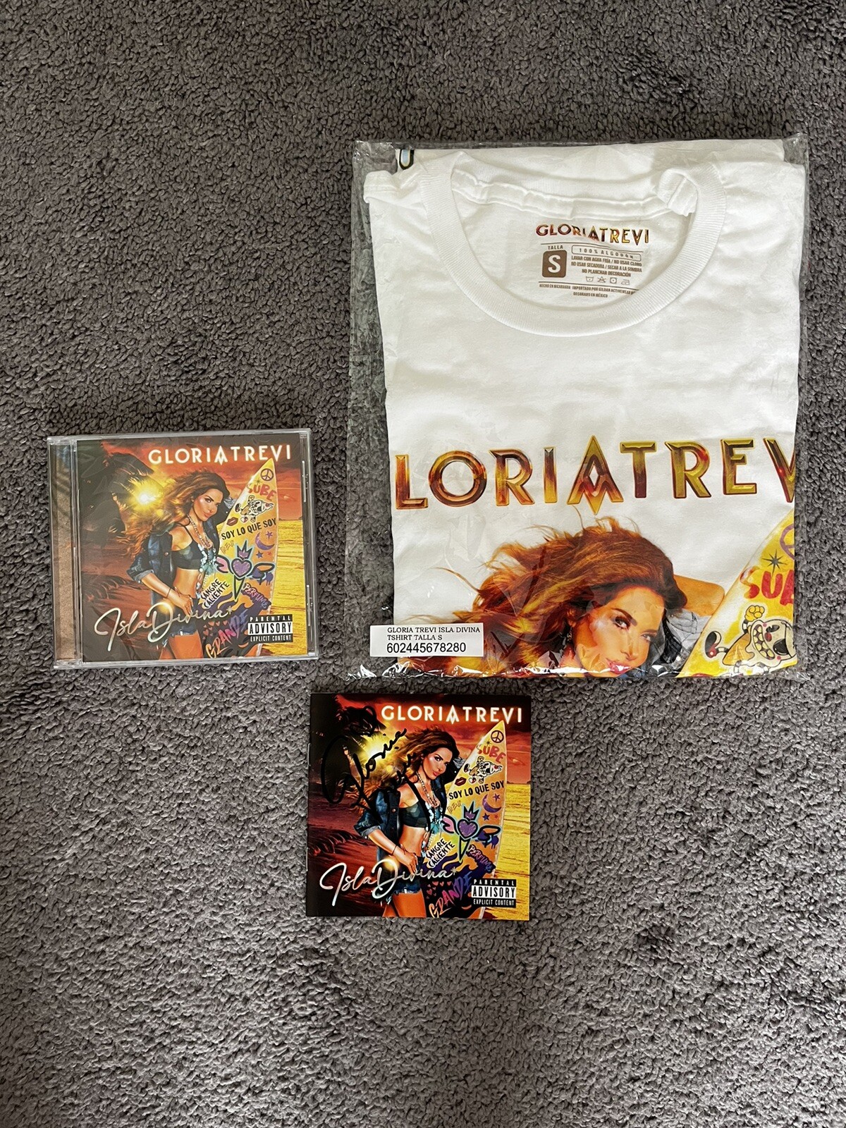 Gloria Trevi Isla Divina SIGNED  (CD, 2022)  T-SHIRT Large SImport From Mexico