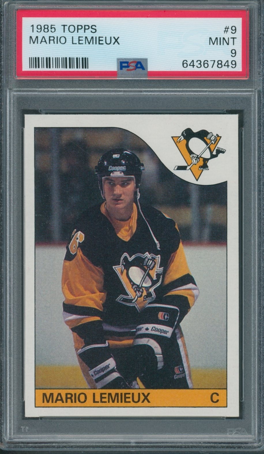 1985/86 Topps #9 Mario Lemieux PSA MINT 9 *7849