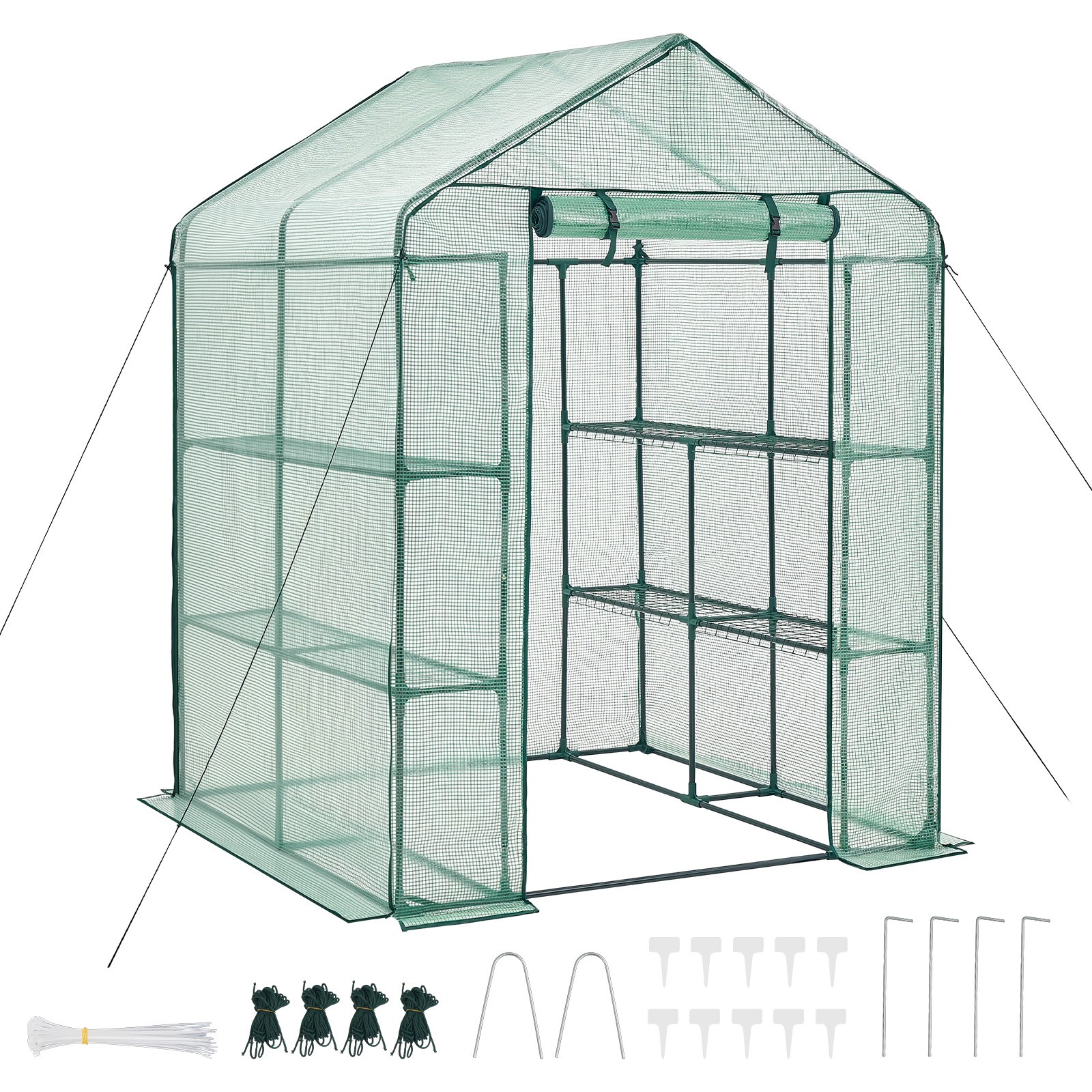 Uimoso Portable Walk-in Greenhouse with 2 Tiers and 8 Shelves for Outdoor Use Uimoso Portable Walk-in Greenhouse with 2 Tiers and 8 Shelves for Outdoor Use