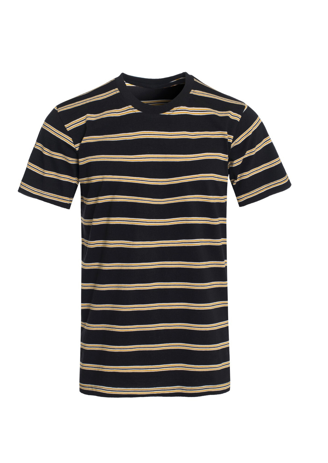Men's 100% Cotton Striped Casual Summer friendly T-shirts Black Men's 100% Cotton Striped Casual Summer friendly T-shirts Black
