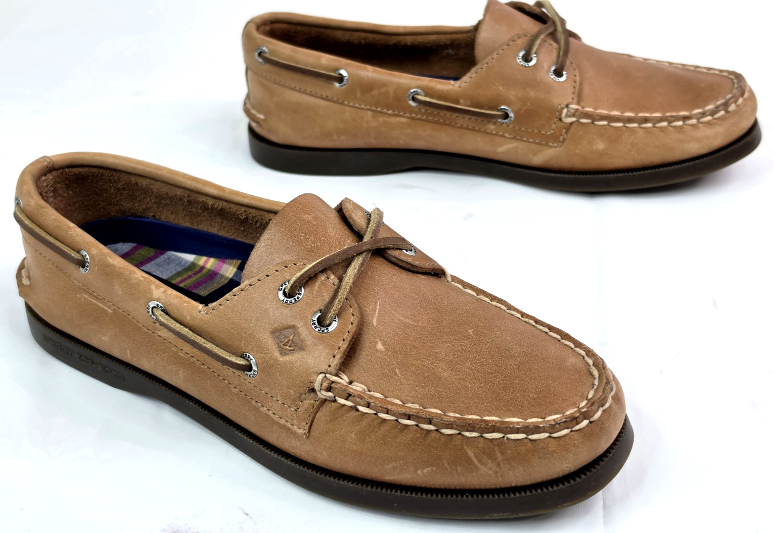 Sperry Authentic Original 2 Eye Boat Shoes Womens 8M Honey Tan Leather New