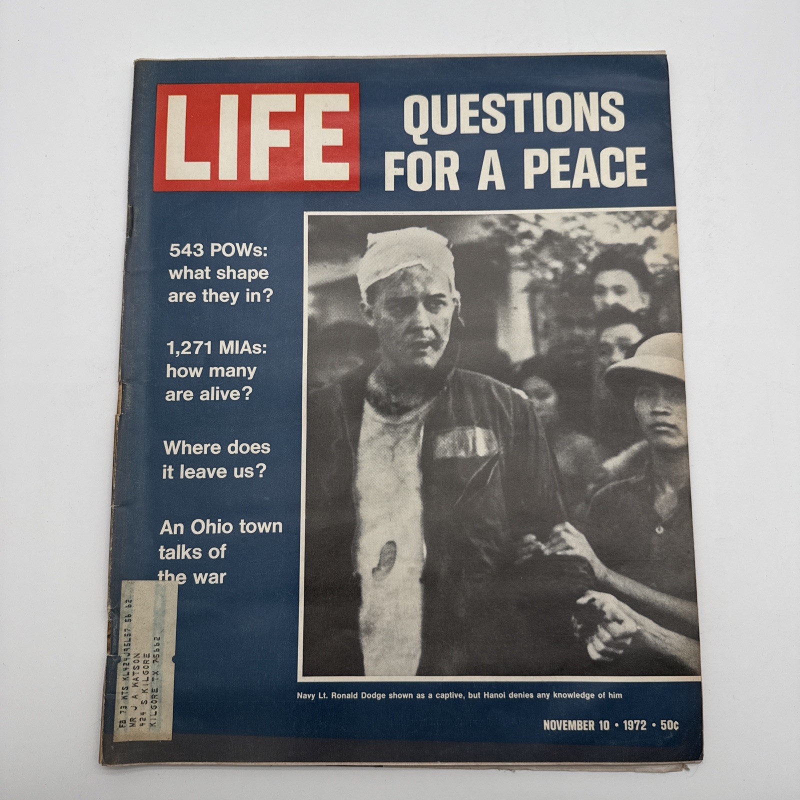 vtg Life Magazine November 10 1972 Questions for a Peace 543 POWs 1271 MIAs vtg Life Magazine November 10 1972 Questions for a Peace 543 POWs 1271 MIAs