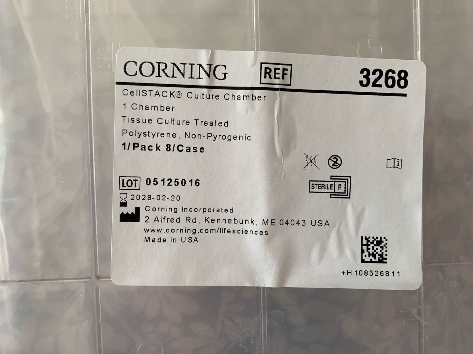 CORNING 3268 CellSTACK - 1 Chamber with Vent Caps SET OF 2, STERILE, UNEXPIRED CORNING 3268 CellSTACK - 1 Chamber with Vent Caps SET OF 2, STERILE, UNEXPIRED