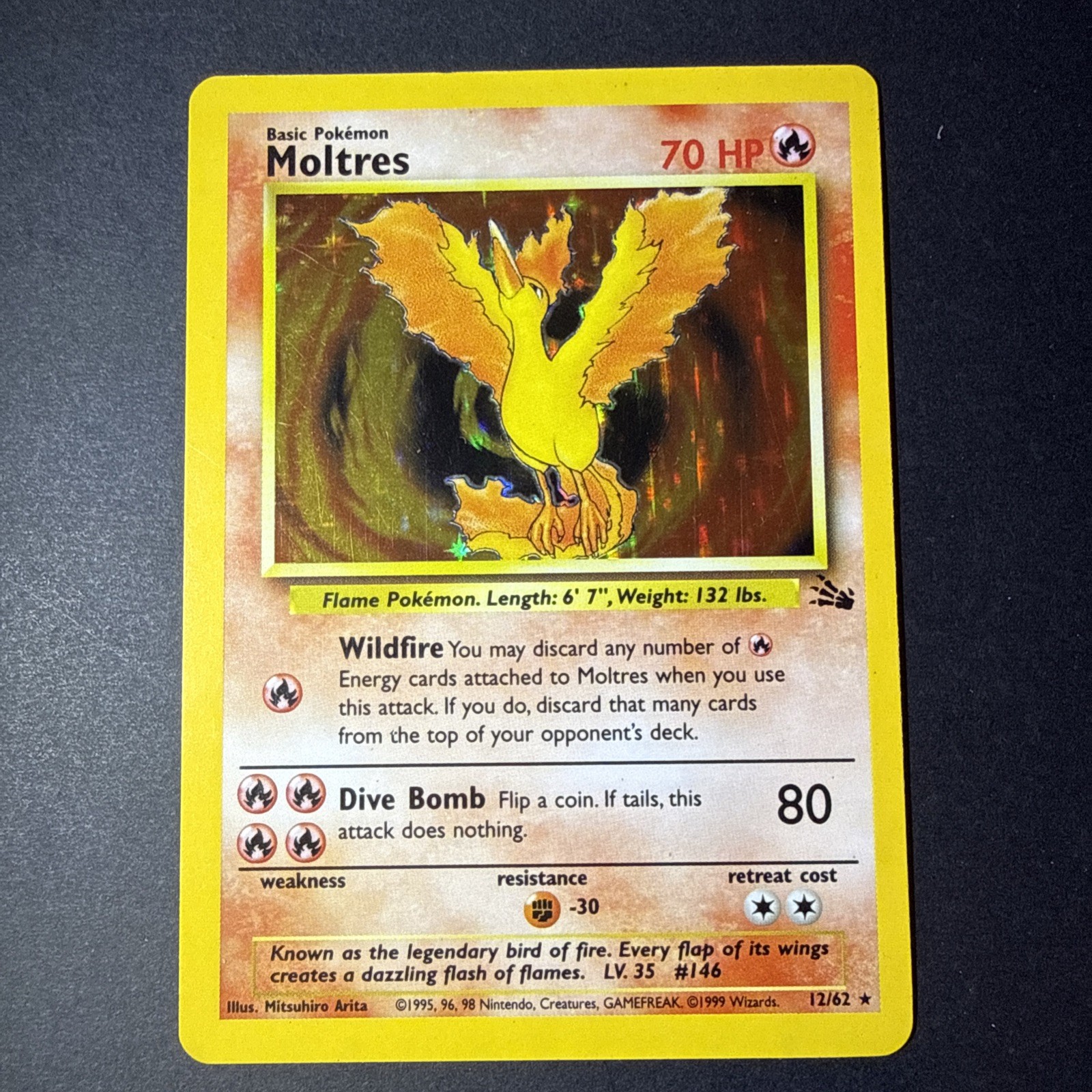 Moltres 12/62 Fossil Holo