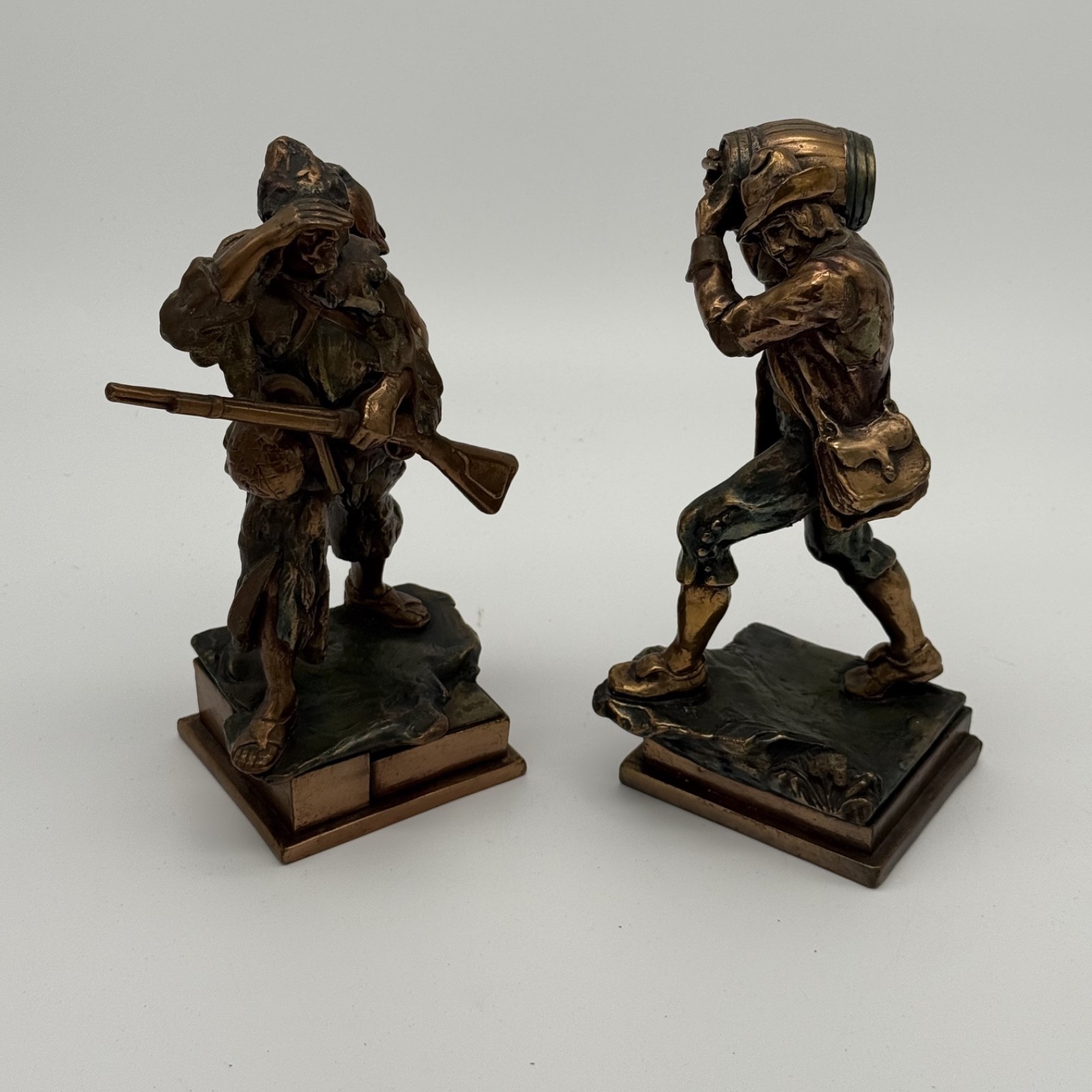 Pompeian Bronze Bookends Statues Rare Antique Pompeian Bronze Bookends Statues Rare Antique