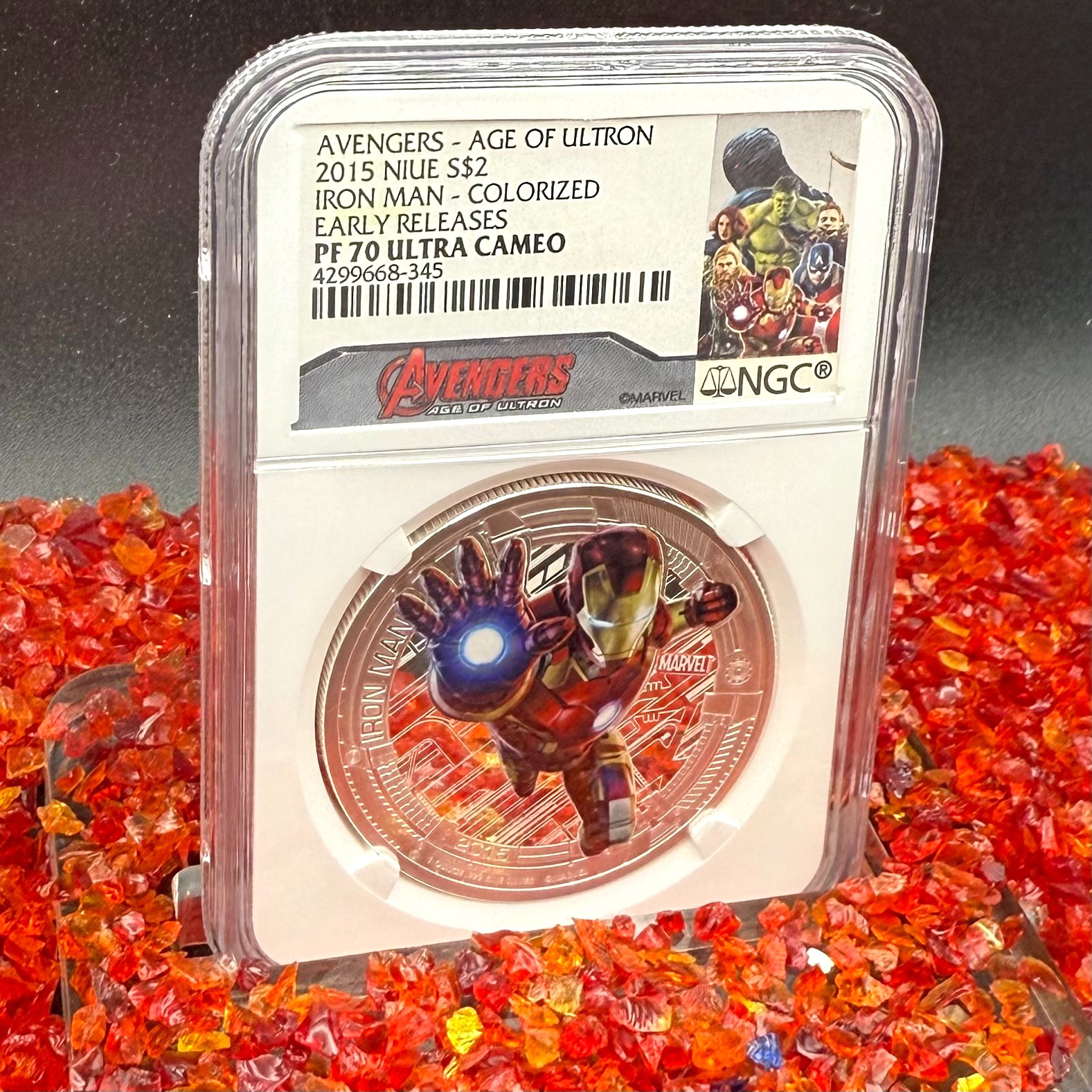 2015 NIUE S$2 Avengers Age of Ultron Iron Man Colorized NGC PF70UC 1 of 220 Mint