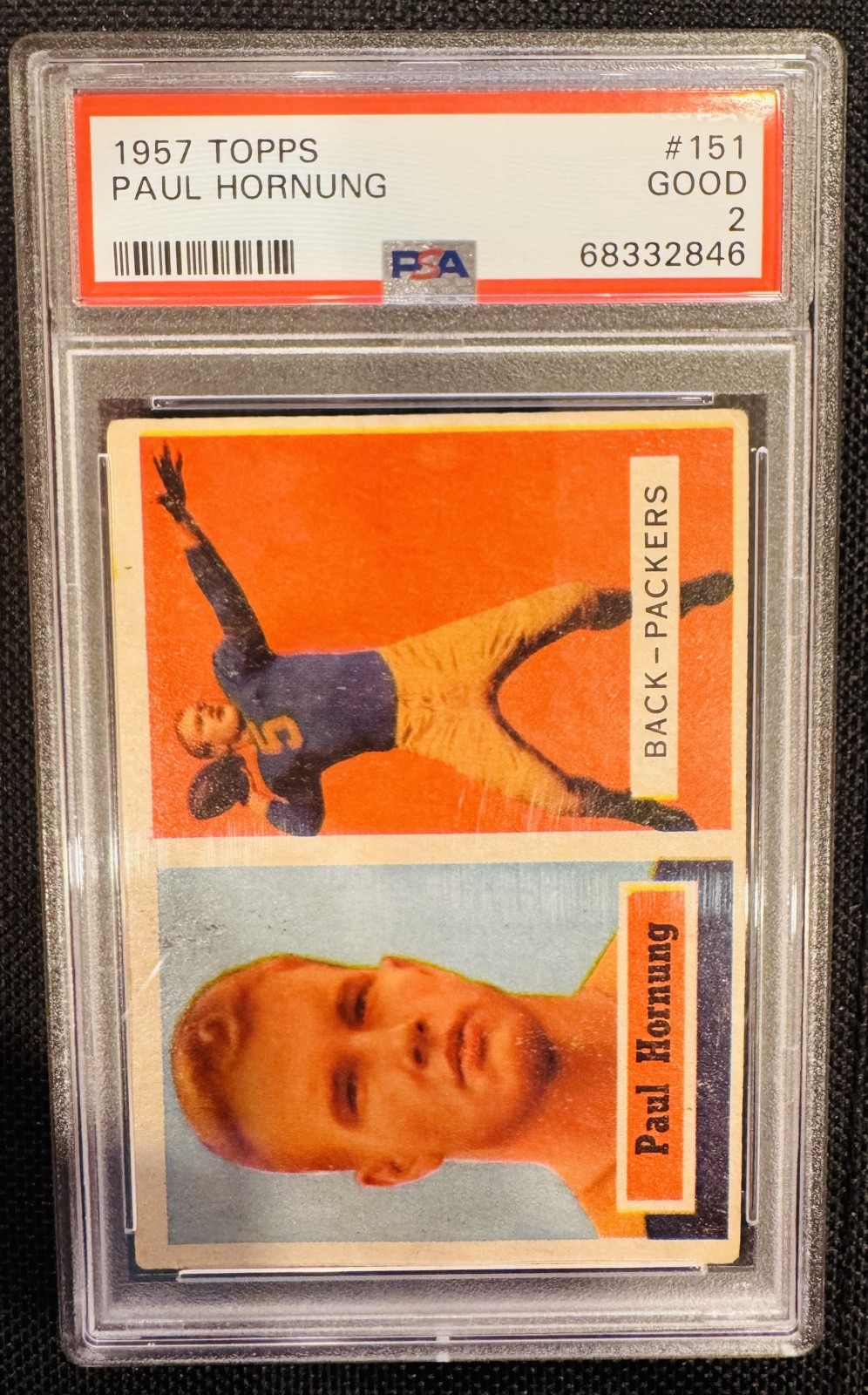 1957 Topps Paul Hornung #151 Rookie RC PSA 2 Good Green Bay Packers HOF