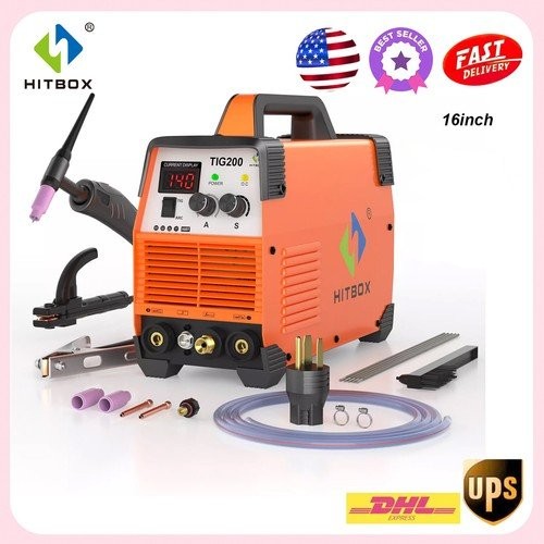 HITBOX 2IN1 HF TIG ARC Stick Welder 200A Portable Welding Machine with Post Gas
