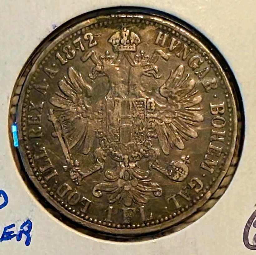 Austria 1872 1 Florin Hungary Variety KM# 2222 .900 Silver Coin Small Rim Ding Austria 1872 1 Florin Hungary Variety KM# 2222 .900 Silver Coin Small Rim Ding