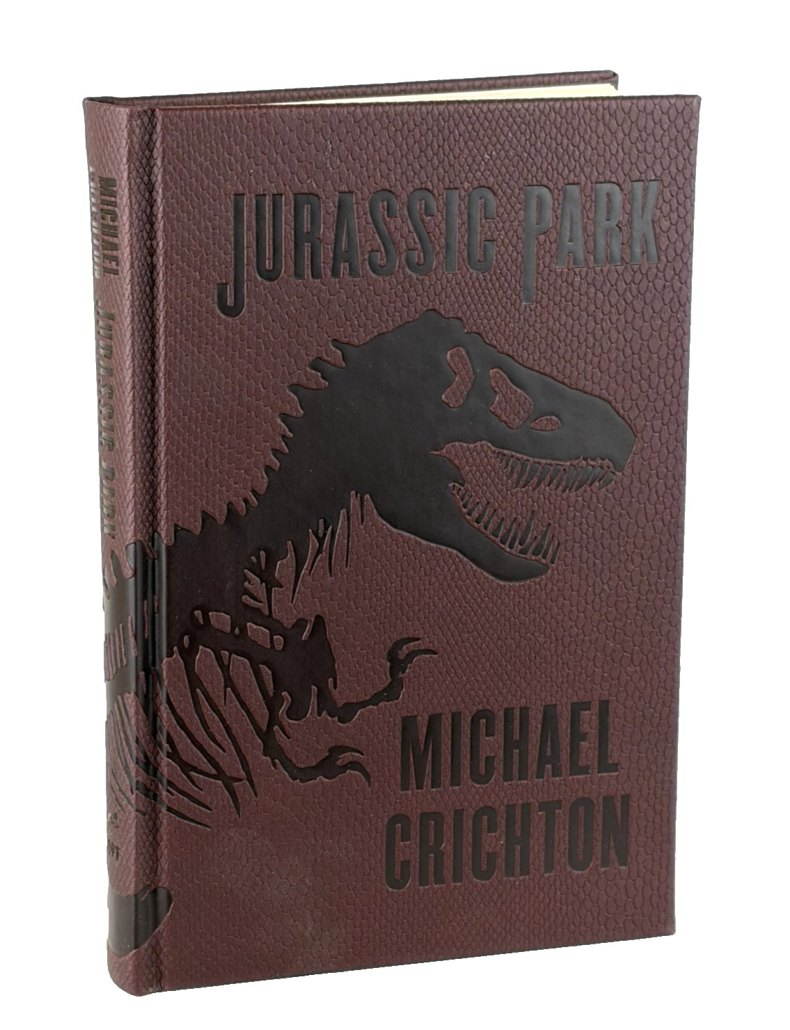 JURASSIC PARK by Michael Crichton Deluxe Dinosaur Skin Cover Edition NEW