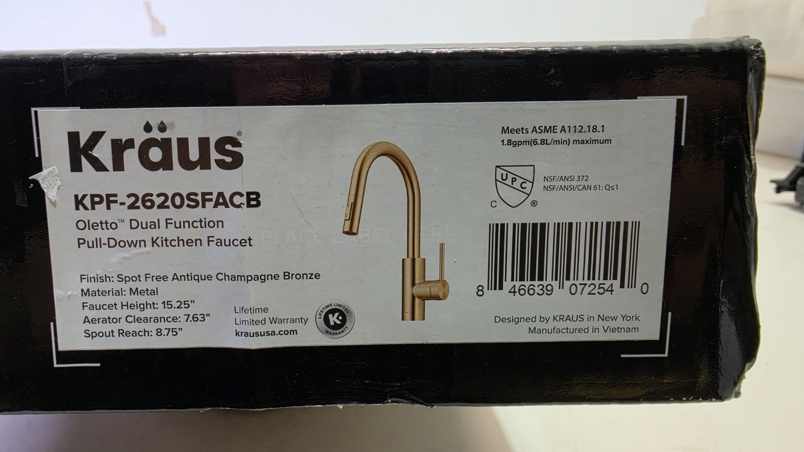 NEW Kraus KPF-2820SFACB Oletto Pull-Down Kitchen Faucet, Antique Bronze B186