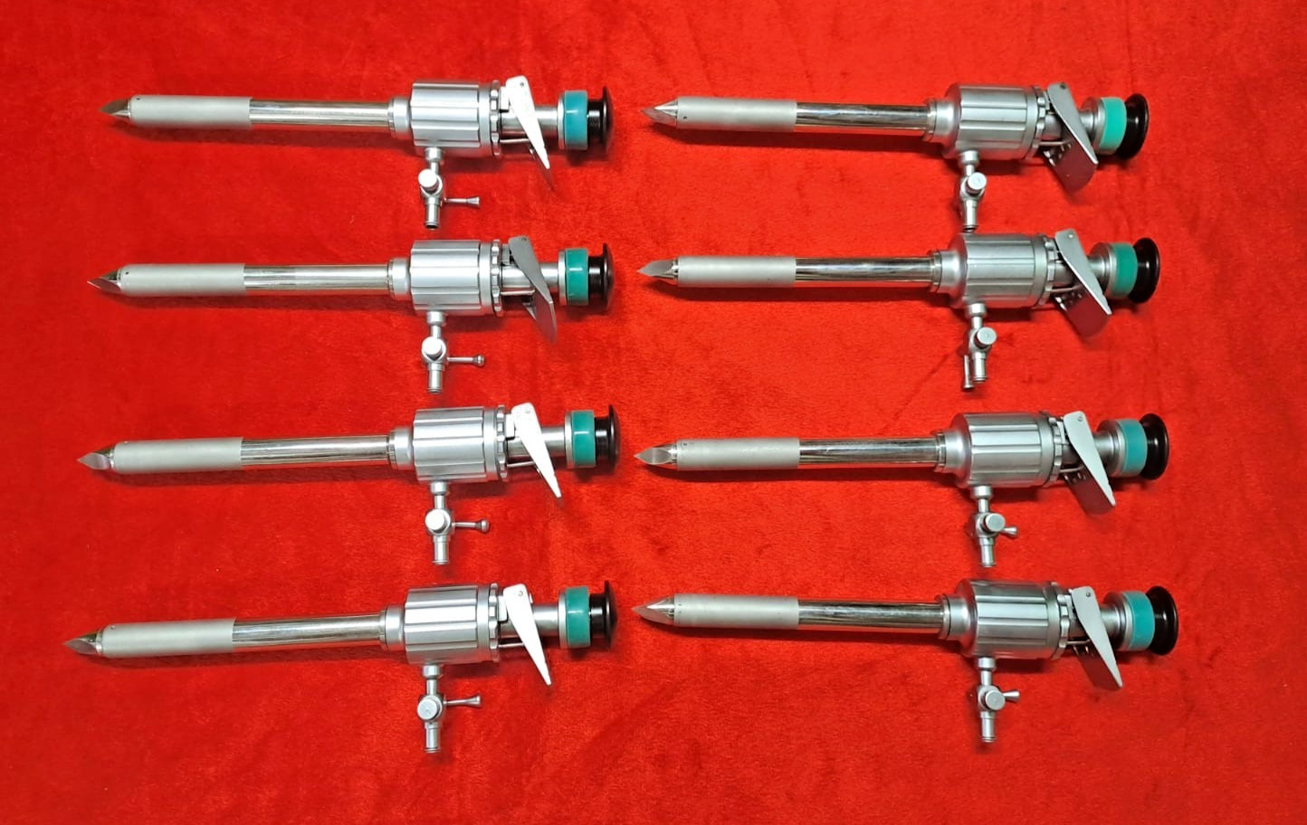 8pc-Laparoscopic Trocar Cannula Metal 10mmx100mm Endoscopy Surgical Instruments