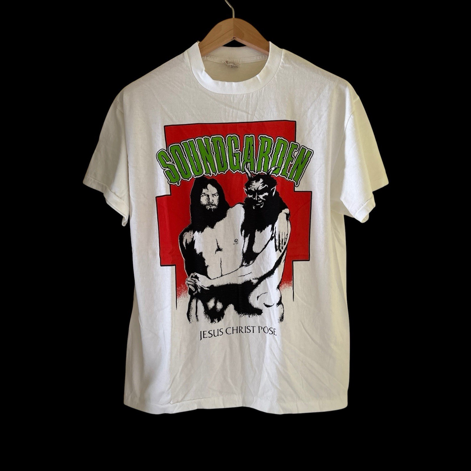 Vintage 1992 Soundgarden Jesus Christ Pose 90s Band RARE T-Shirt REPRINT Large Vintage 1992 Soundgarden Jesus Christ Pose 90s Band RARE T-Shirt REPRINT Large