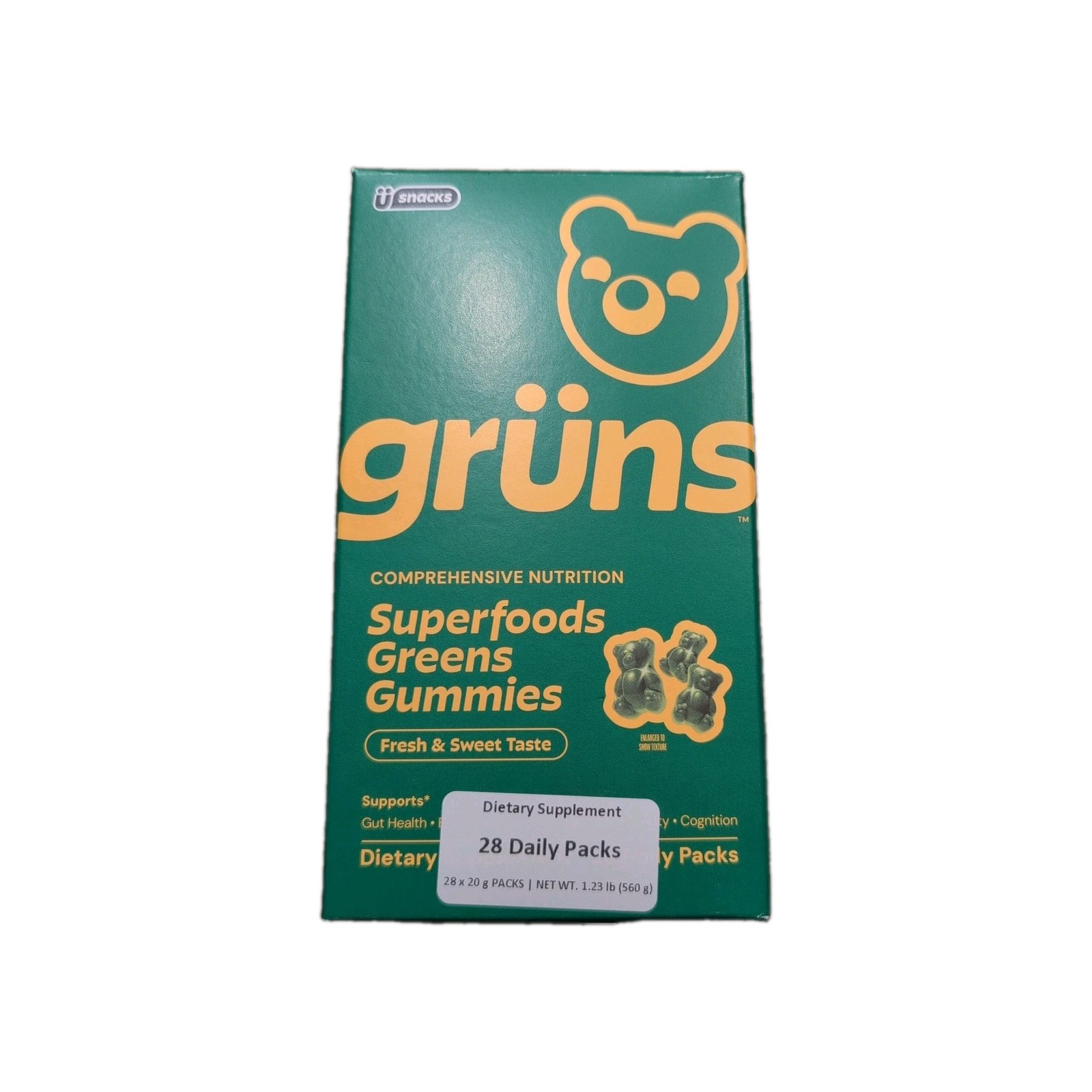 Gruns Superfoods Greens Gummies 28 Daily Packs NEW EXP 12/2027 28 Day Supply Gruns Superfoods Greens Gummies 28 Daily Packs NEW EXP 12/2027 28 Day Supply