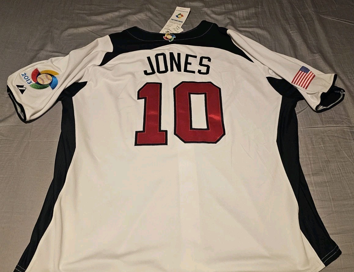 NWT Majestic Cool Base 2013 Chipper Jones USA World Baseball Classic Jersey XL NWT Majestic Cool Base 2013 Chipper Jones USA World Baseball Classic Jersey XL