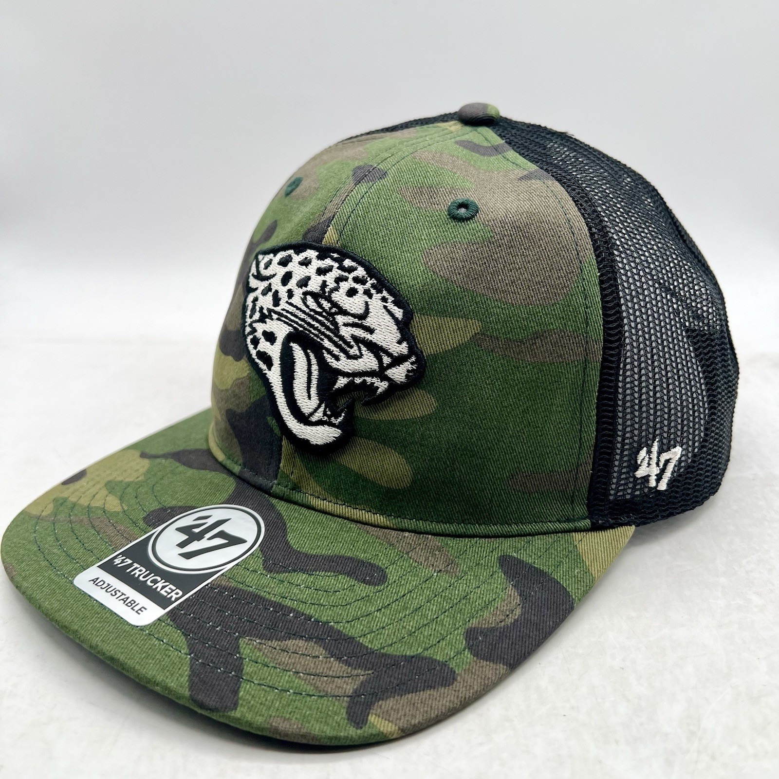 Jacksonville Jaguars Men’s ‘47 Trucker NFL Camo Adjustable Snapback Hat Cap NWT Jacksonville Jaguars Men’s ‘47 Trucker NFL Camo Adjustable Snapback Hat Cap NWT
