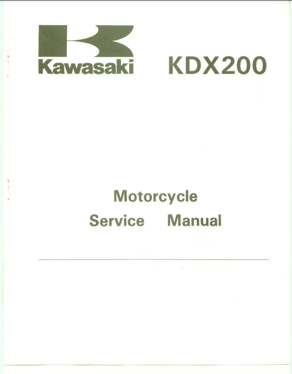 Factory kawasaki kdx200 1989-1994 service manual