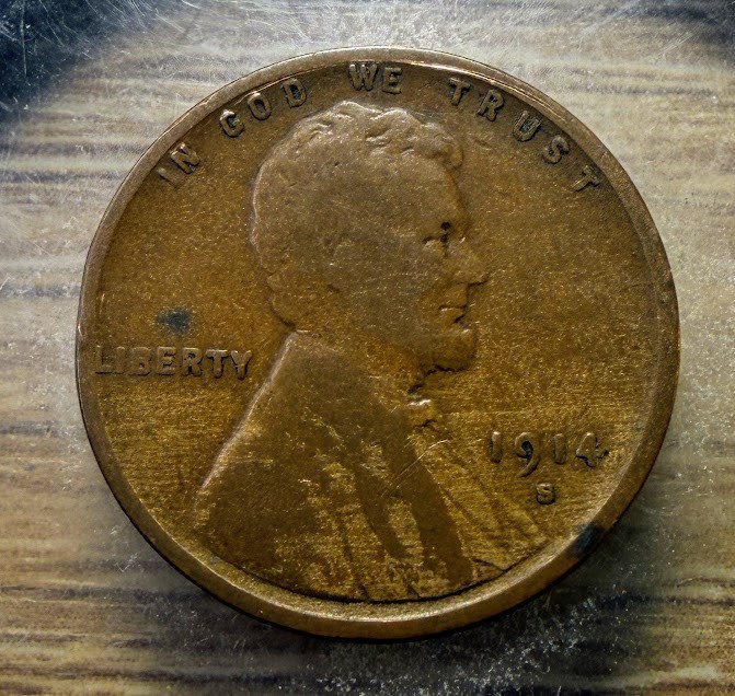 1914-S Lincoln Wheat Cent - Actual Coin Shown -  & Tracking INV#426