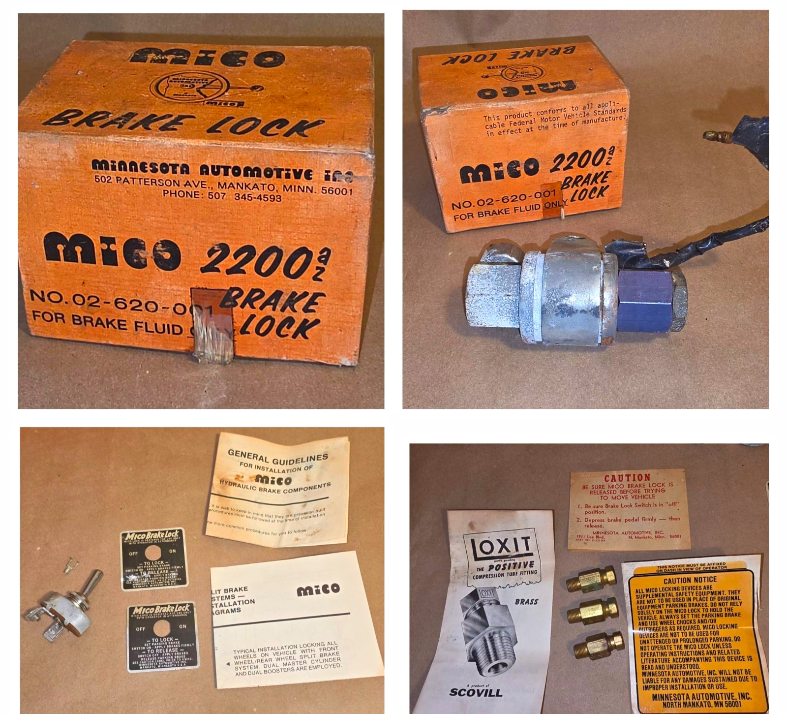 Vintage MICO 2200 Electric Brake Lock Kit NOS 02-620-001 COMPLETE Hot Rod Truck
