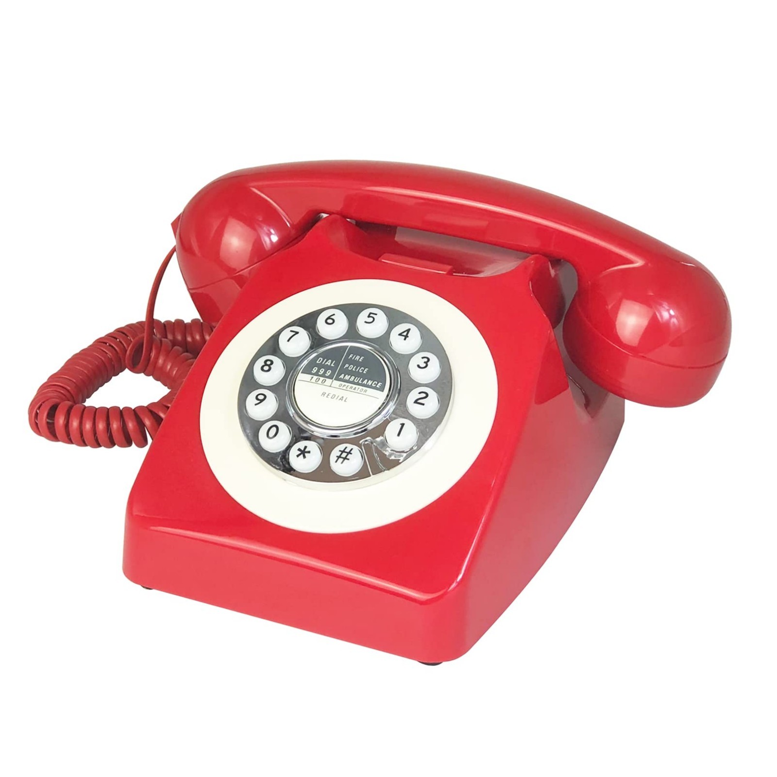 Retro Corded Telephone - Classic 80's Landline Phone, Wired Antique Design for H Retro Corded Telephone - Classic 80's Landline Phone, Wired Antique Design for H