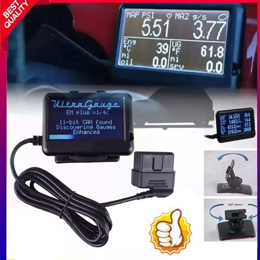 Mini UltraGauge EM Plus OBDII OBD2 Code Scan Tool - Ultra Gauge EM Plus v1.4c US