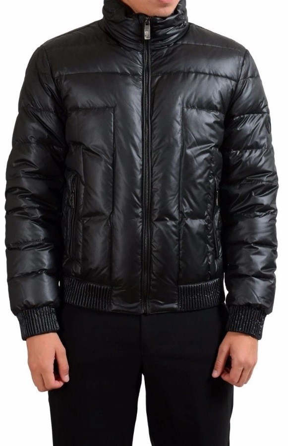Versace Collection Men\'s Charcoal Insulated Hooded Full Zip Parka US 2XL IT 56