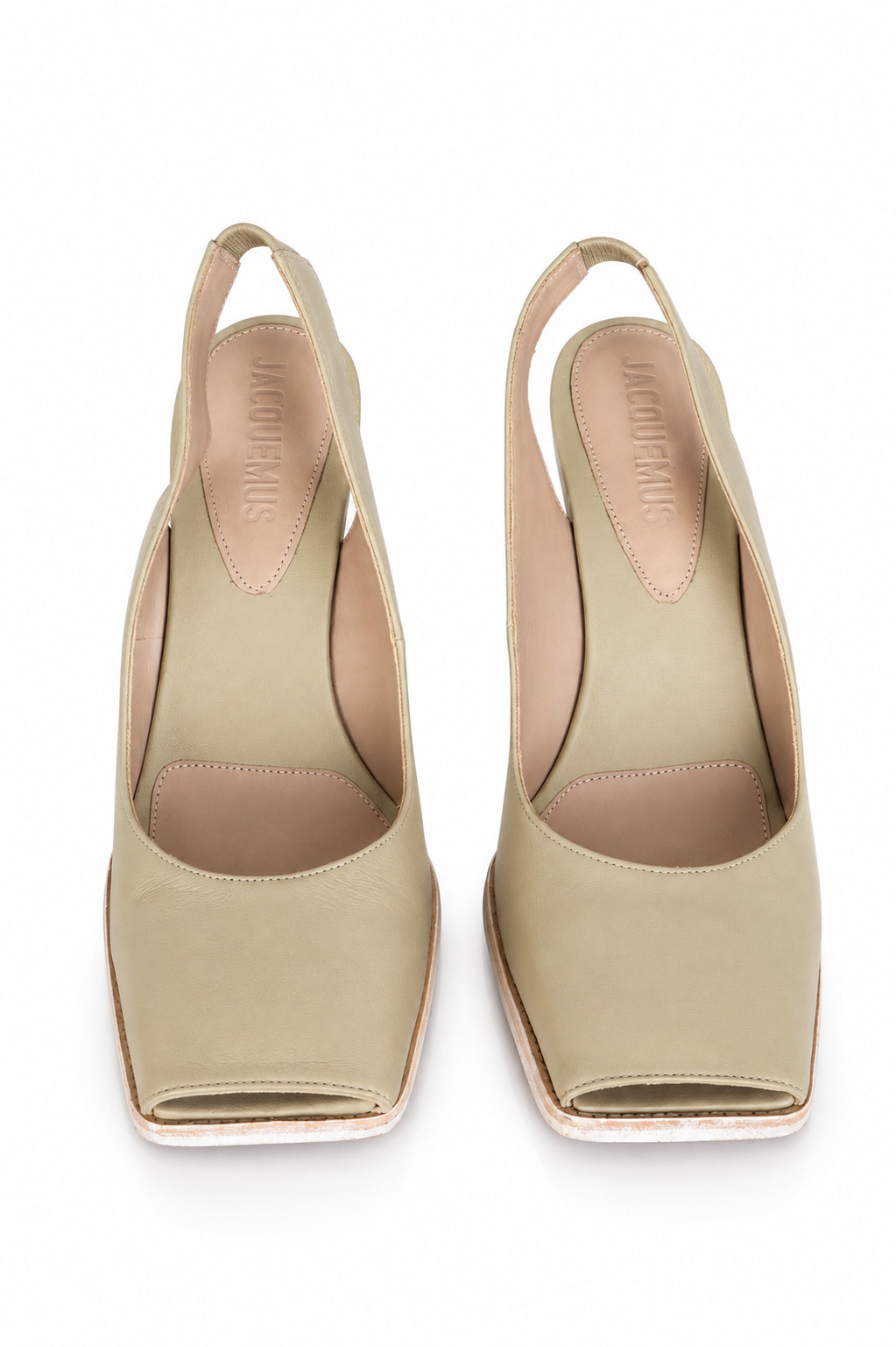 Jacquemus Les Chaussures Valerie Green Leather Slingback Heels Size 39