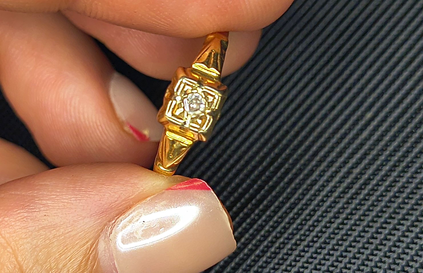 Vintage Art Deco/Mid Century Ring, 14k Gold Unique Wedding Ring. Size 5