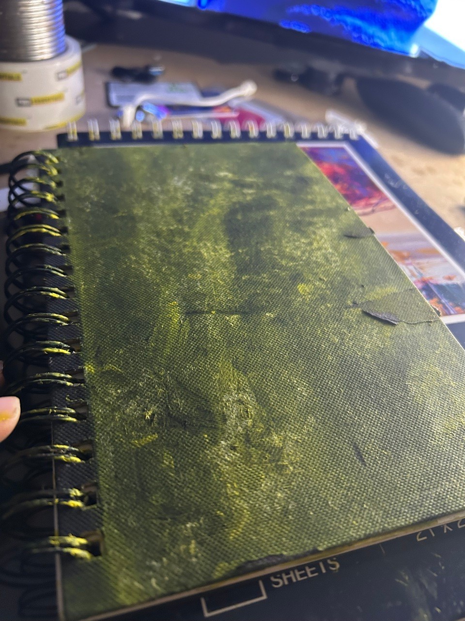 Hand-Painted Sketchbook Cover (Green) - BLERDZIMMER Hand-Painted Sketchbook Cover (Green) - BLERDZIMMER