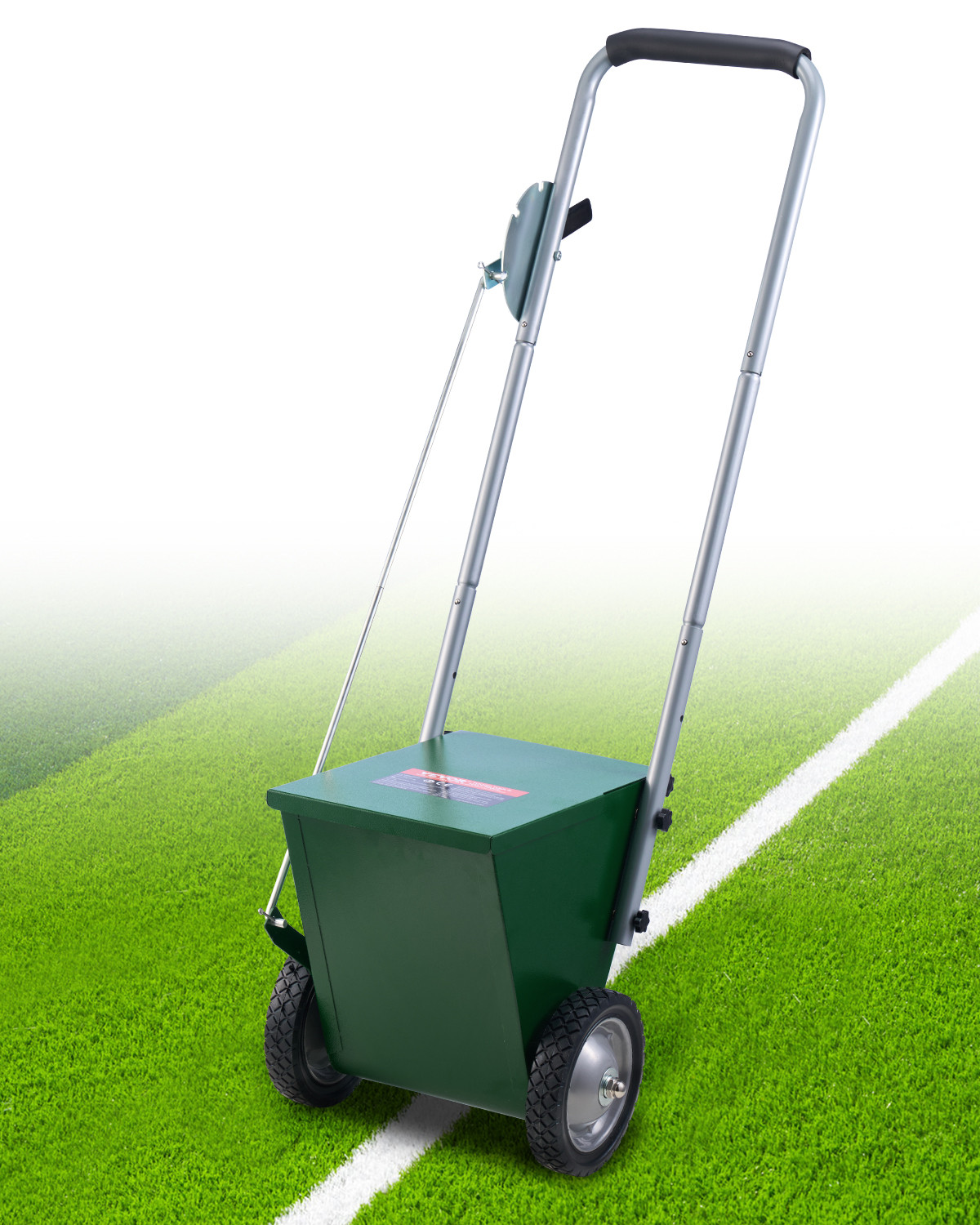 VEVOR Dry Line Marker 2-Wheel 2 or 4 in Lines Heavy Duty Steel Chalker 25 lbs