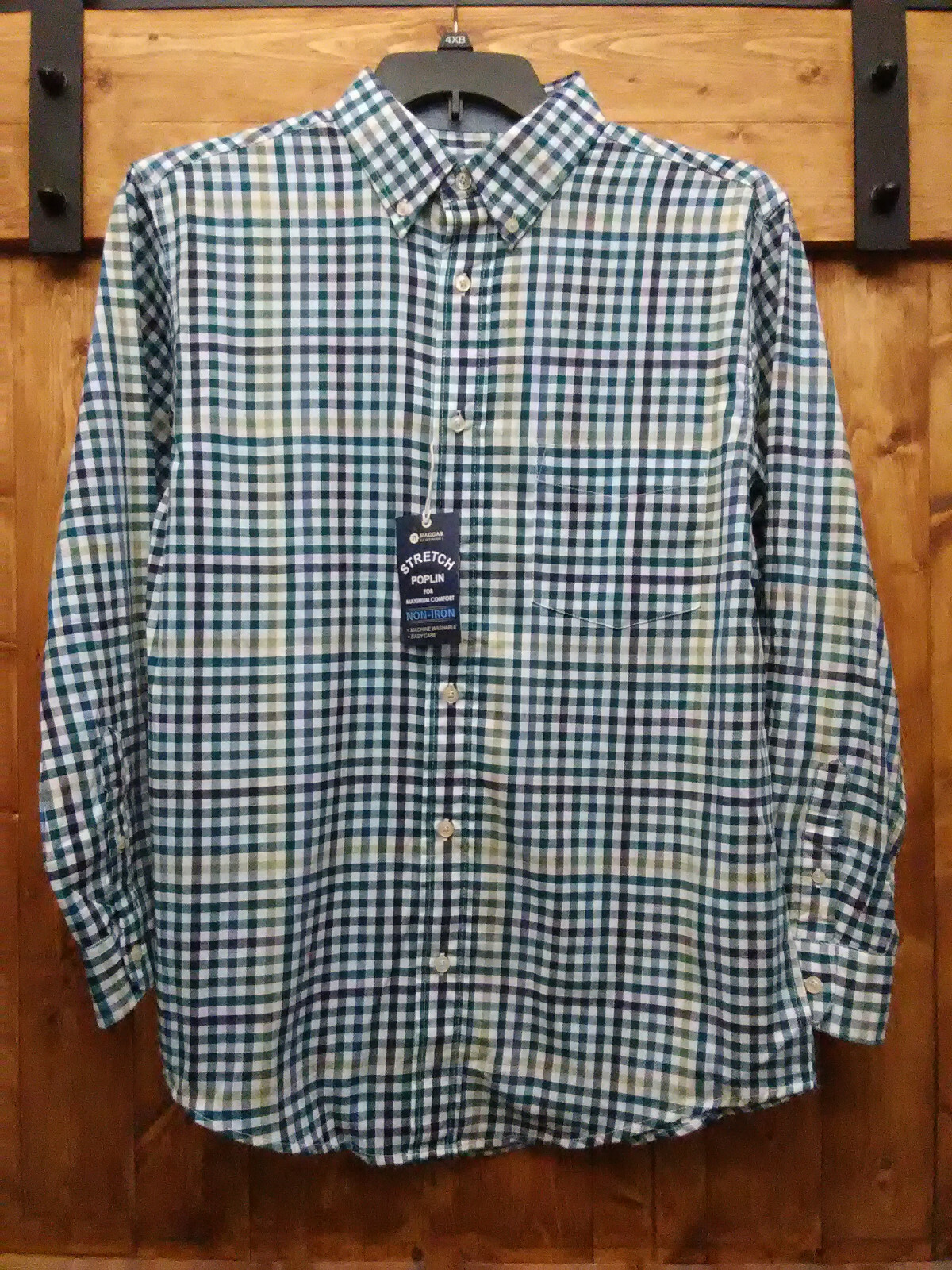 HAGGAR STRETCH POPLIN NON-IRON EASY CARE MSRP $55 SIZE S HAGGAR STRETCH POPLIN NON-IRON EASY CARE MSRP $55 SIZE S