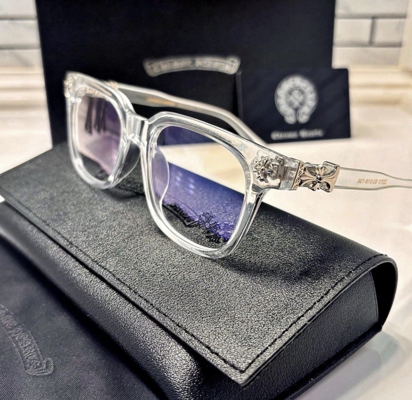 Chrome Hearts Cross Top Quality Glasses Silver Style Clean aesthetic Chrome Hearts Cross Top Quality Glasses Silver Style Clean aesthetic