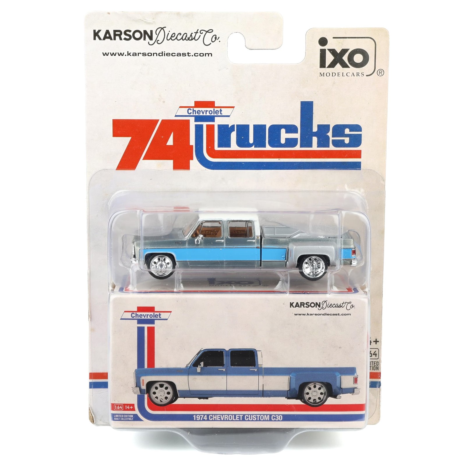 Raw Chase ~ 1/64 Lowered 1974 Chevrolet C30 Crew Cab DX Dually Pickup, IAPR1022