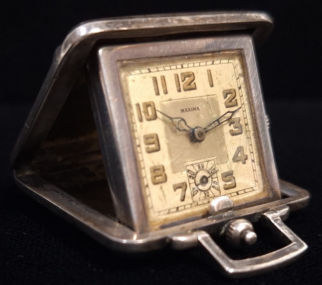 Vintage Sterling Silver Maxima Folding Purse Watch KEEPS TIME (11110886)