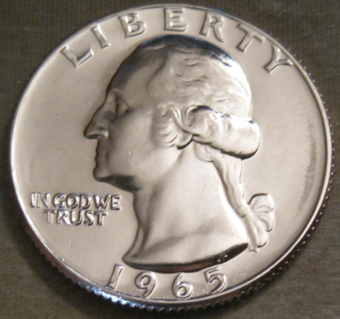 SELLING AS SHOWN - UNCIRCULATED SMS 1965 WASHINGTON QUARTER * NICKEL CLAD * 530