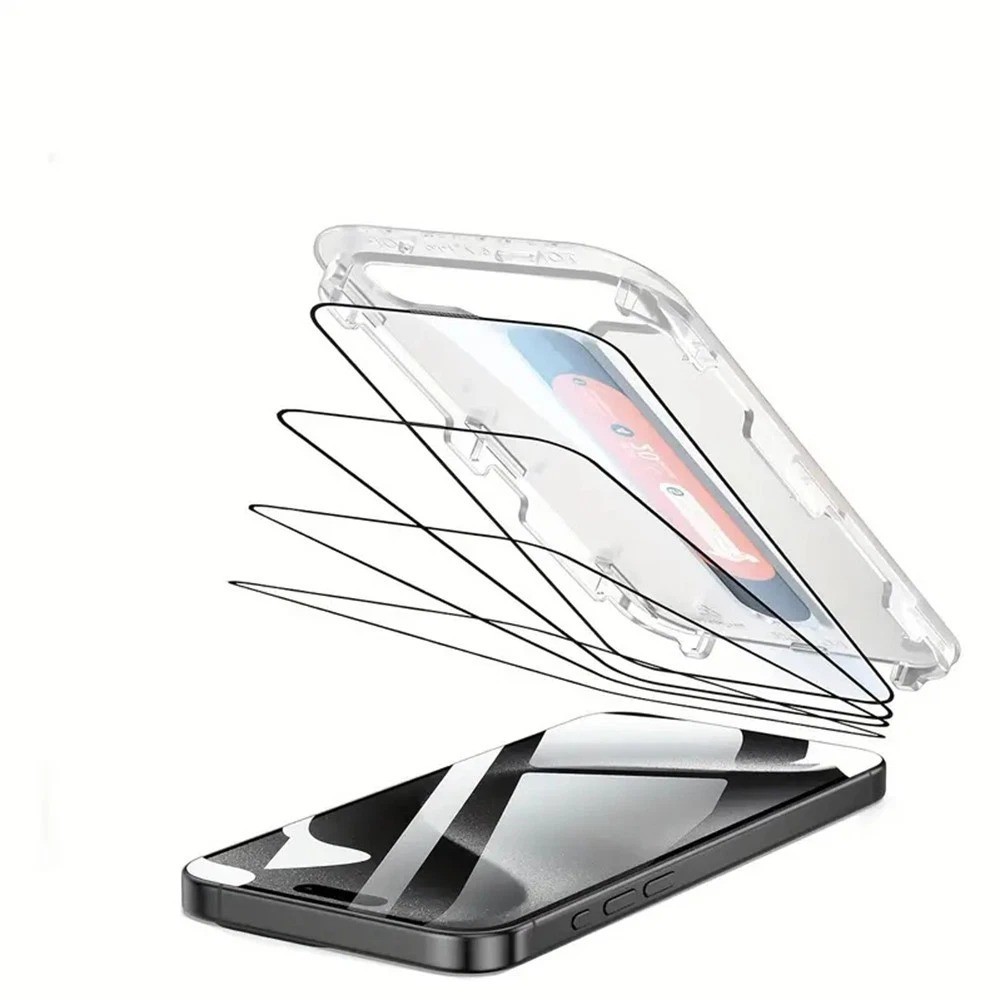 4-Pack Ultra-Clear Glossy Glass Screen Protector for iPhone 18 17 16 15 Pro Max