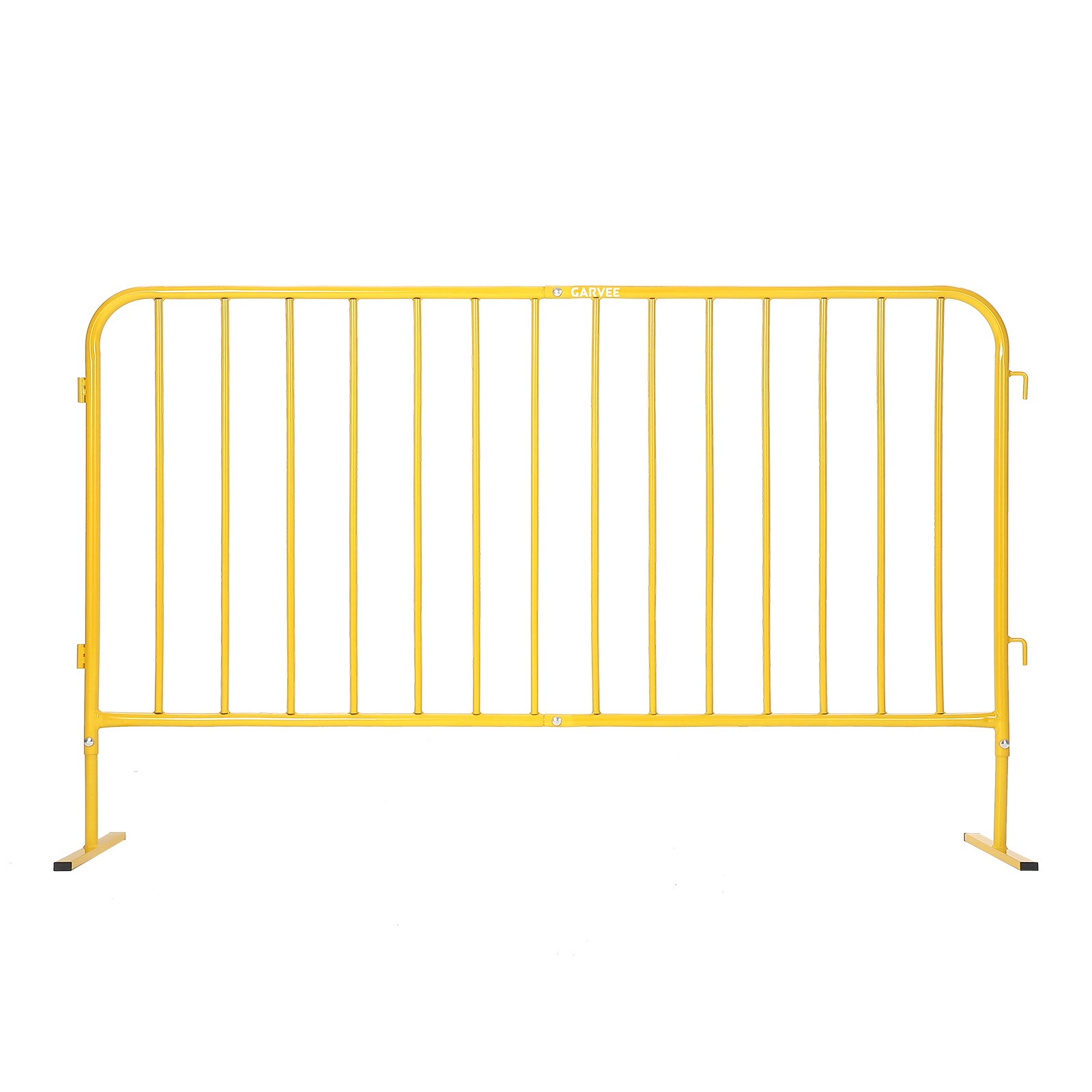 8ft Steel Crowd Control Barrier Interlocking Pedestrian Barricade Yellow 0.8mm