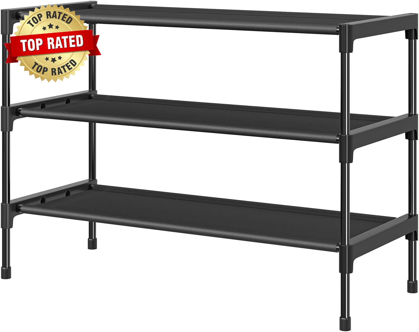 3-Tier Shoe Rack, Shoe Organizer, 27.5\